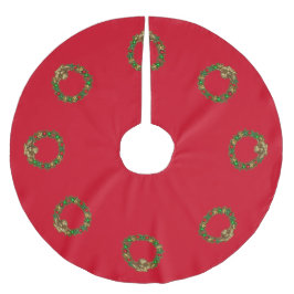 Classic Christmas Engel and Wreath Red Polyester Weihnachtsbaumdecke