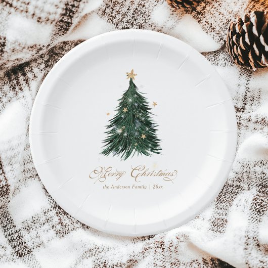 Classic Christmas Evergreen Pappteller