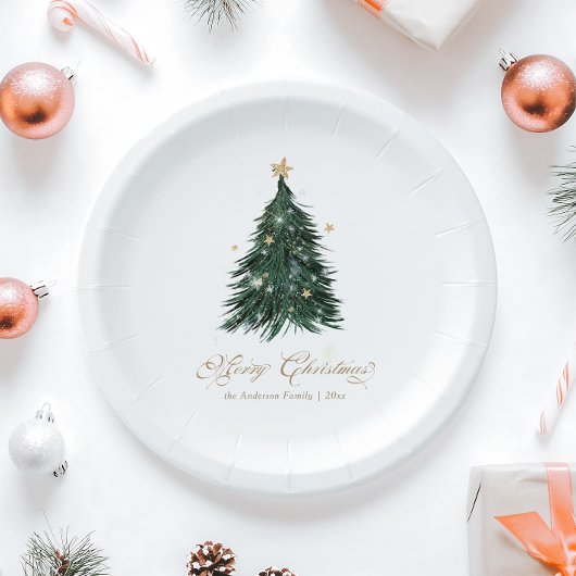 Classic Christmas Evergreen Pappteller