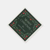 Classic Christmas Florals Personalisiert Napkins Serviette (Ecke)