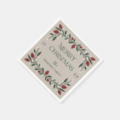 Classic Christmas Florals Personalisiert Serviette (Ecke)