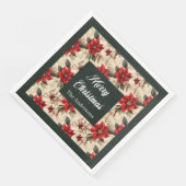 Classic Christmas Flowers Napkins Rustic Elegance Serviette (Ecke)