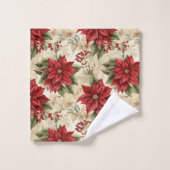 Classic Christmas Flowers Tablecloth Cozy Style Badhandtuch Set (Waschlappen)