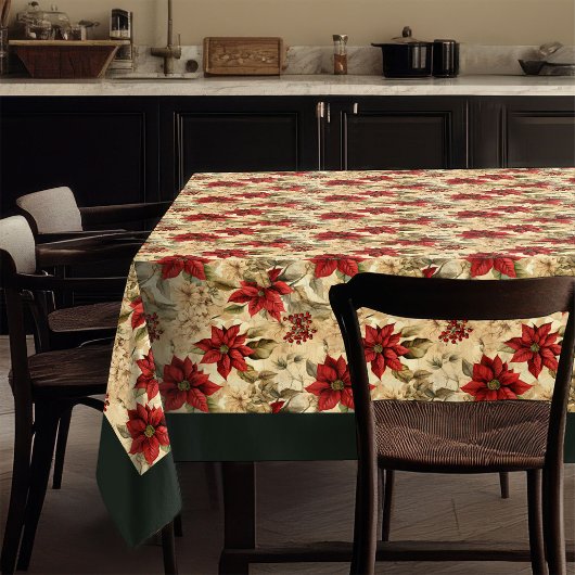 Classic Christmas Flowers Tablecloth Cozy Style Tischdecke