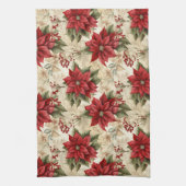 Classic Christmas Flowers Towel Cozy Rustic Decor Geschirrtuch (Vertikal)