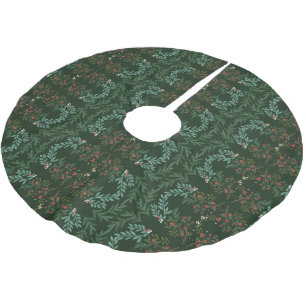 Classic Christmas Green Botanical Holiday Polyester Weihnachtsbaumdecke