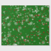 Classic Christmas Green Burgundy White Snowflakes Geschenkpapier (Flach)
