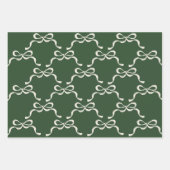 Classic Christmas Green | Moderne Holiday Bows Geschenkpapier Set (Vorderseite)