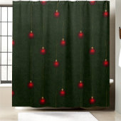 Classic Christmas Green Red Ornament Duschvorhang