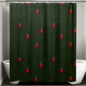 Classic Christmas Green Red Ornament Duschvorhang