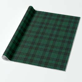 Classic Christmas Green und Black Kariert Geschenkpapier
