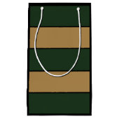 Classic Christmas Green und Gold Streifen Kleine Geschenktüte (Vorderseite)