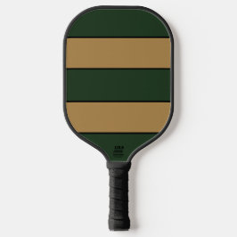 Classic Christmas Green und Gold Streifen Pickleball Schläger