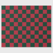 Classic Christmas Green und Red Checkerboard Geschenkpapier (Flach)