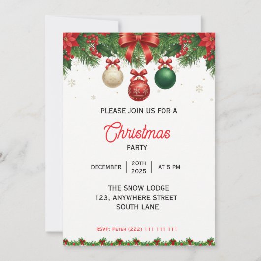 Classic Christmas Holiday Party Invitation Save The Date (Vorderseite)