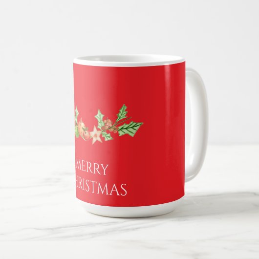 Classic christmas holly and pine cone design kaffeetasse (VorderseiteRechts)
