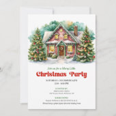 Classic christmas house invite playful lettering einladung (Vorderseite)
