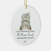 Classic Christmas House Winter New Home Custom Keramik Ornament (Rechts)