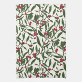 Classic Christmas Mistletoe Red and Green Geschirrtuch (Vertikal)