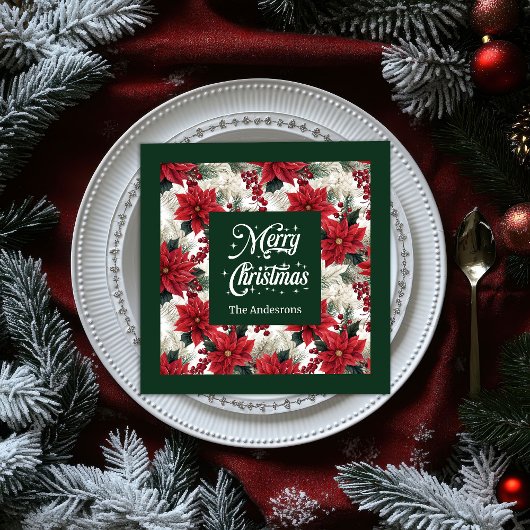 Classic Christmas Napkins Red Green Individuelle N Serviette