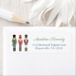 Classic Christmas Nutcracker Ballet Rücksendeadres<br><div class="desc">Handgemalt (von mir) Wasserfarbe Nutcracker Spielzeugsoldaten in rot,  grün und blau schmücken dieses traditionelle Rücksendeetikett.</div>