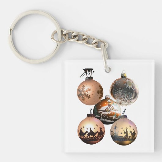 Classic Christmas Ornament Assortment Schlüsselanhänger (Vorderseite)