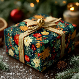 Classic Christmas Ornaments & Holiday Foliage Geschenkpapier