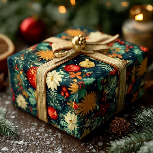 Classic Christmas Ornaments & Holiday Foliage Geschenkpapier