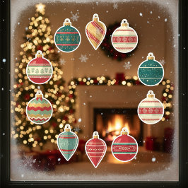 Classic Christmas Ornaments Window Cling Fensteraufkleber