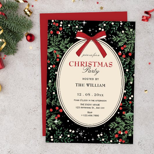Classic christmas party  einladung