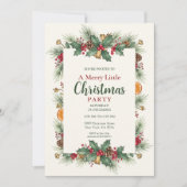 Classic Christmas Party Invitation Holly Frame Einladung (Vorderseite)