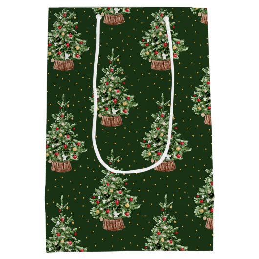 Classic Christmas Pattern Mittlere Geschenktüte (Rückseite)