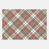 Classic Christmas Plaid Green Red 3 Coordination Geschenkpapier Set (Vorderseite 3)
