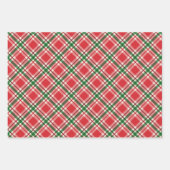 Classic Christmas Plaid Green Red 3 Coordination Geschenkpapier Set (Vorderseite 2)