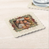 Classic Christmas Plaid Photo Template ID1141A Untersetzer (angewinkelt)