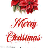 Classic Christmas Poinsettia Botanical Gift Tag Geschenkanhänger