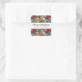 Classic Christmas Poinsettias Custom Holiday Quadratischer Aufkleber (Tasche)