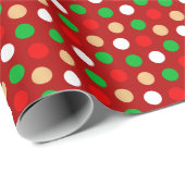 Classic Christmas Polka Dot Muster Geschenkpapier (Rolleneckpunkt)