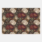 Classic Christmas Red and Cream Winter Floral Geschenkpapier Set (Vorderseite 2)