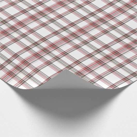 Classic Christmas Red and Green Tartan Kariert Geschenkpapier (Ecke)
