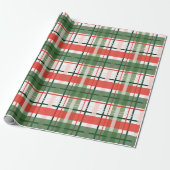 Classic Christmas Red Green und White kariert Geschenkpapier (Ungerollt)