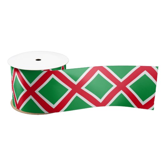 Classic Christmas Red Green White 15 cm Satinband (Spule)