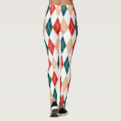 Classic Christmas Red Green White Diamond Muster Leggings (Rückseite)