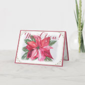 CLASSIC CHRISTMAS RED POINSETTIA BLUME DANKE (Vorderseite)