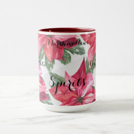 CLASSIC CHRISTMAS RED POINSETTIS BLUME TASSE