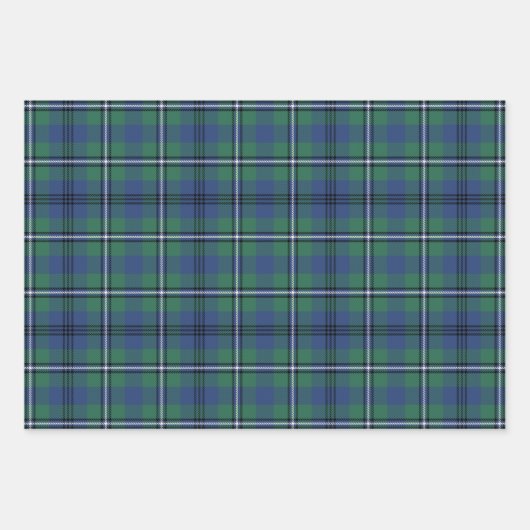 Classic Christmas Scottish Tartan Kariert Trio Geschenkpapier Set (Vorderseite 2)