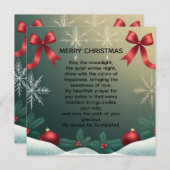 Classic Christmas Snowflake Border with Red Bows Ankündigung (Vorne/Hinten)