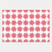 Classic Christmas Snowflakes, Red Green White Pink Geschenkpapier Set (Vorderseite 2)