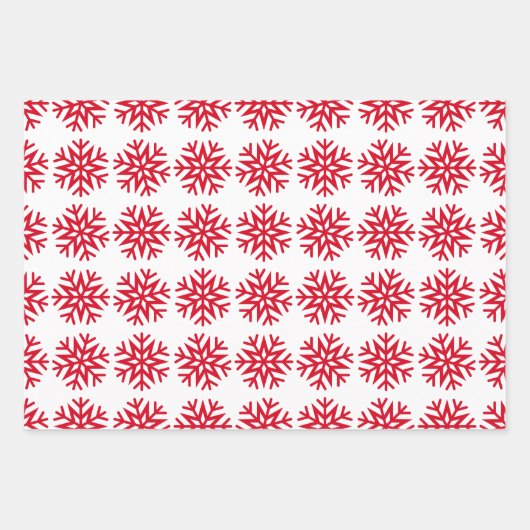 Classic Christmas Snowflakes, Red Green White Pink Geschenkpapier Set (Vorderseite 2)