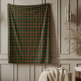 Classic Christmas Tartan Kariert Blanket Red & Gre Fleecedecke